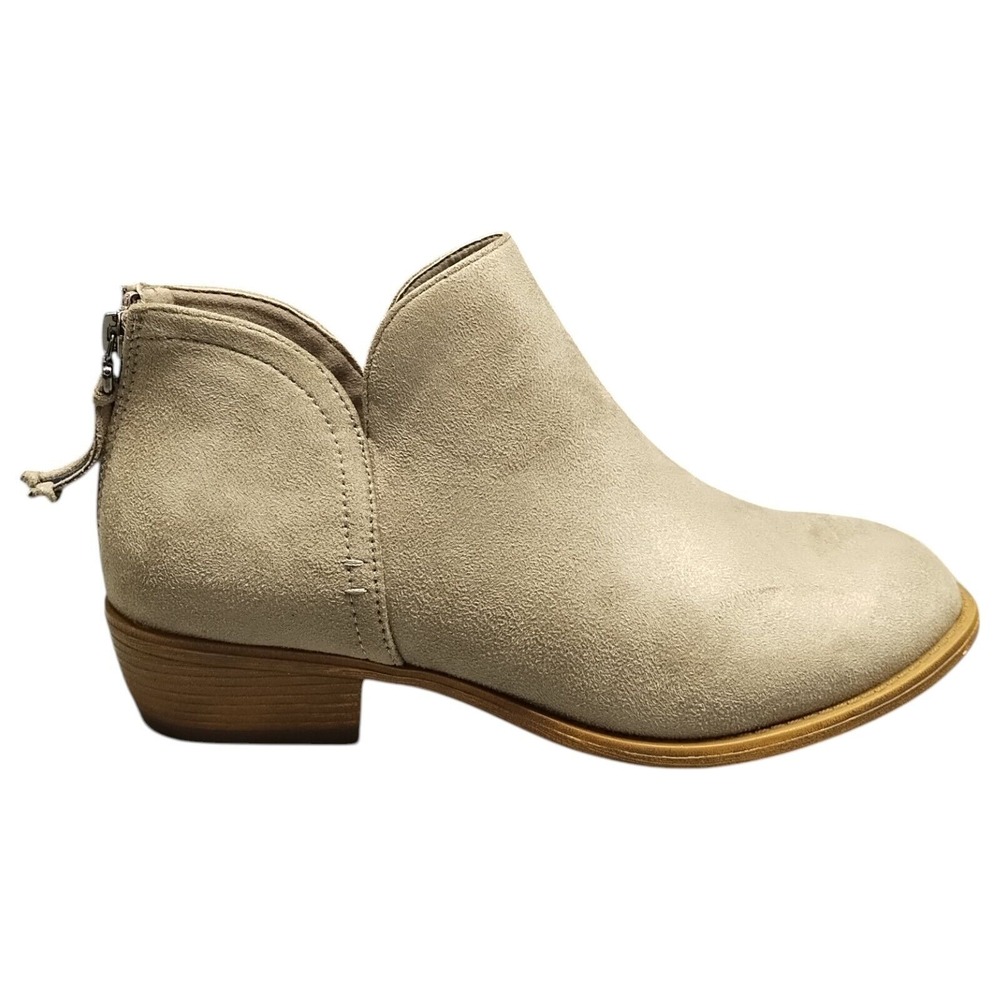Journee Collection Rimi Bootie Womens Sz 10 Gray Tan Low Profile Back Zip 006872